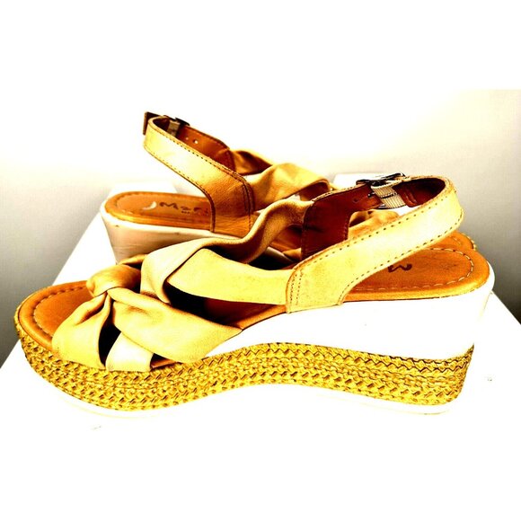 Mariella Womens Shoes Leather Platform Wedge Sandals Strappy Brown Size 8/39 - Picture 4 of 11